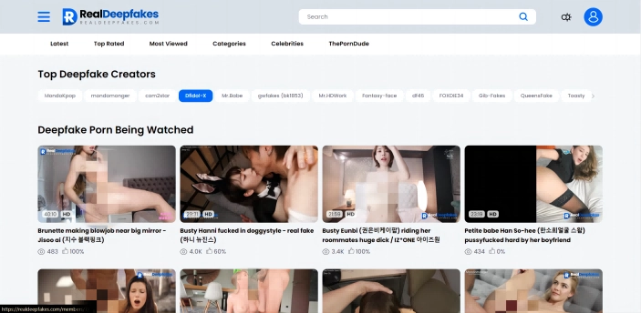 หนังโป๊ Deepfake คนดังที่ดีที่สุด RealDeepfakes