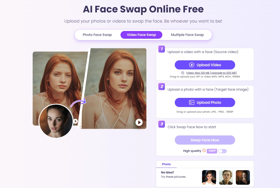 Face Swap Online with Vidnoz