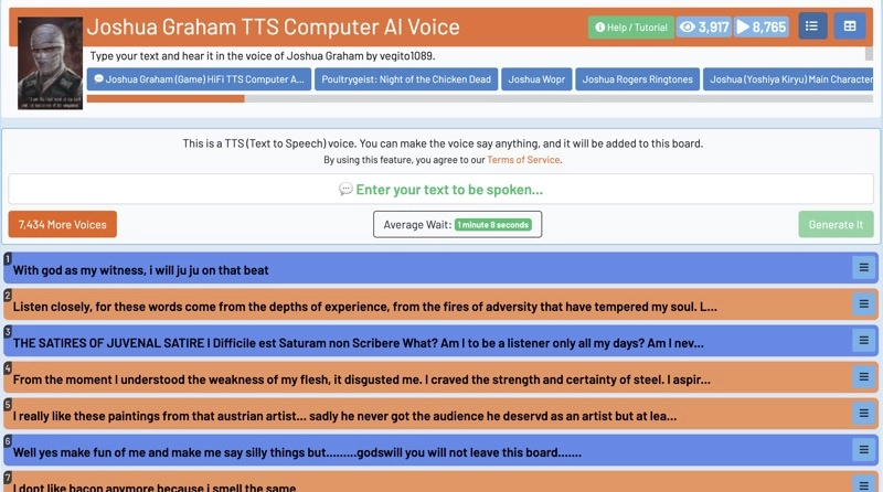 101SoundBoards Joshua Graham TTS Computer AI Voice