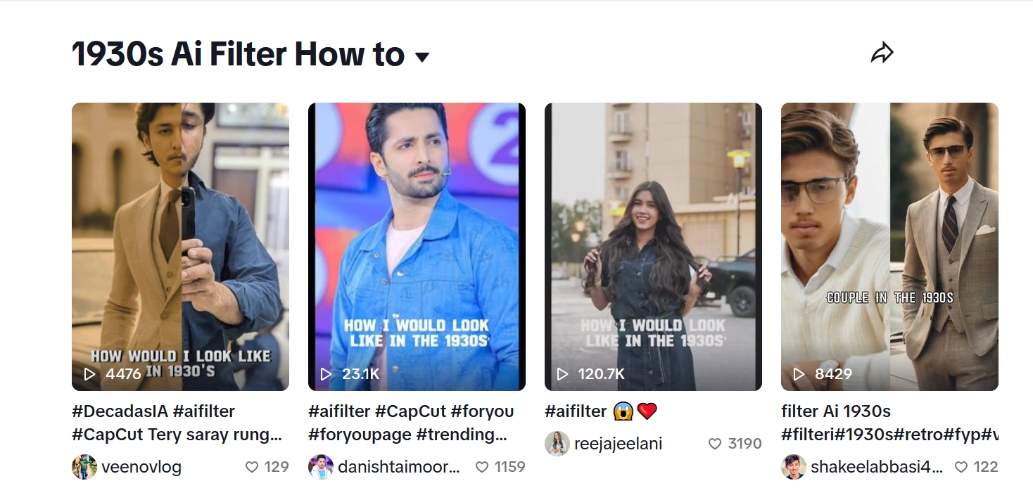 1930s AI Filter TikTok