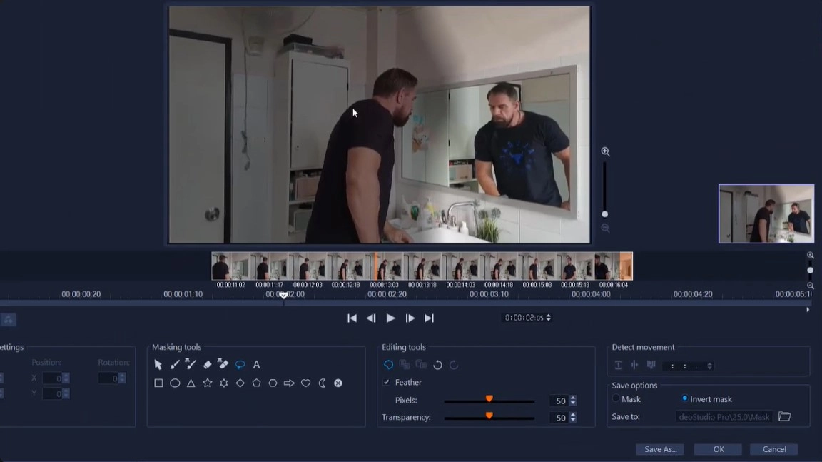 Access Mask Tools to Clone Yourself in a Video