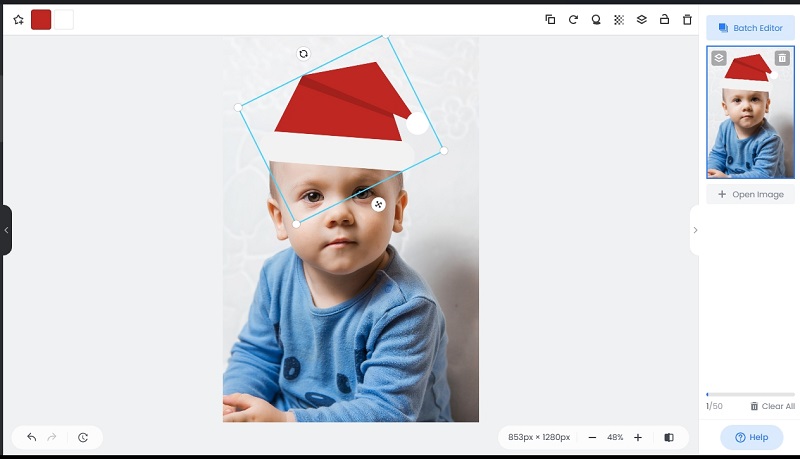 Adjust Santa Hat to Photo