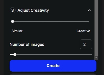 Adjust the Creativity and Number of Images