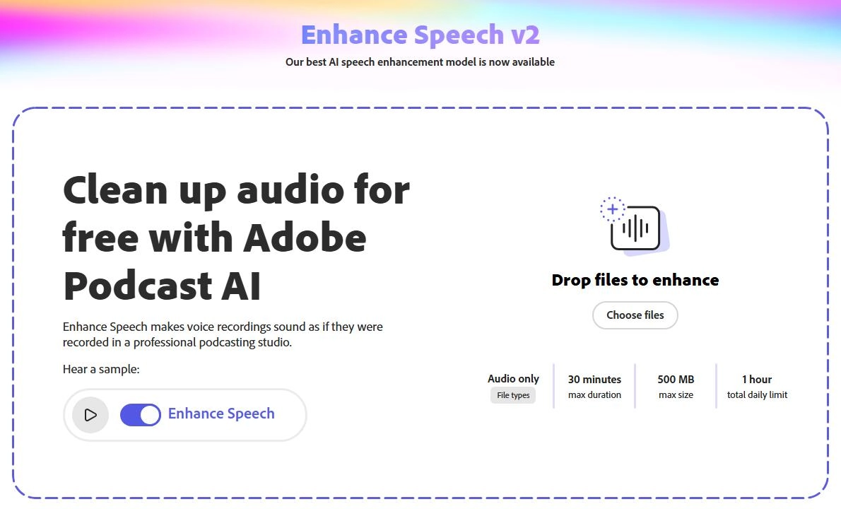 Adobe Podcast Echo Removal Tool