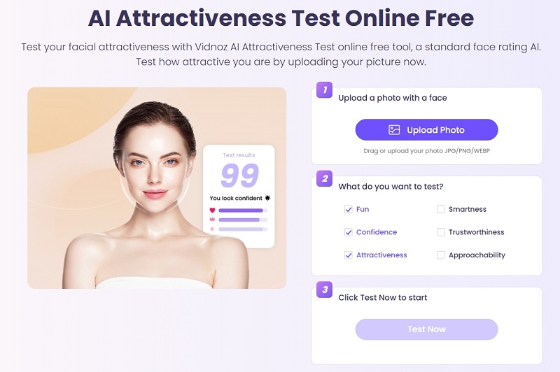 AI Attractiveness Test with Vidnoz