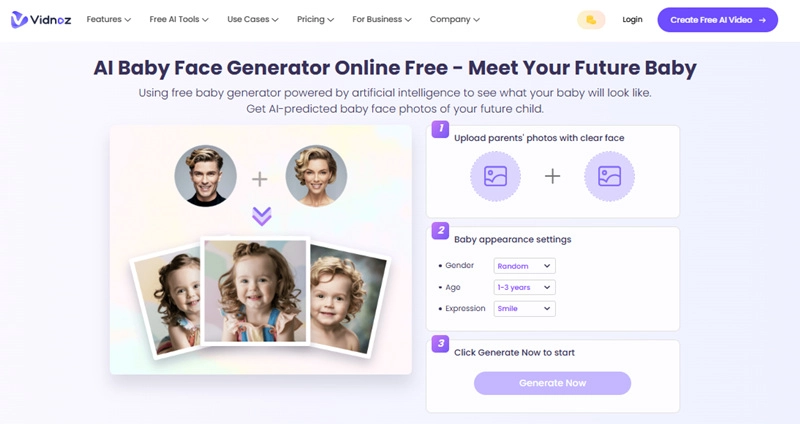 AI Baby Face Generator Vidnoz AI