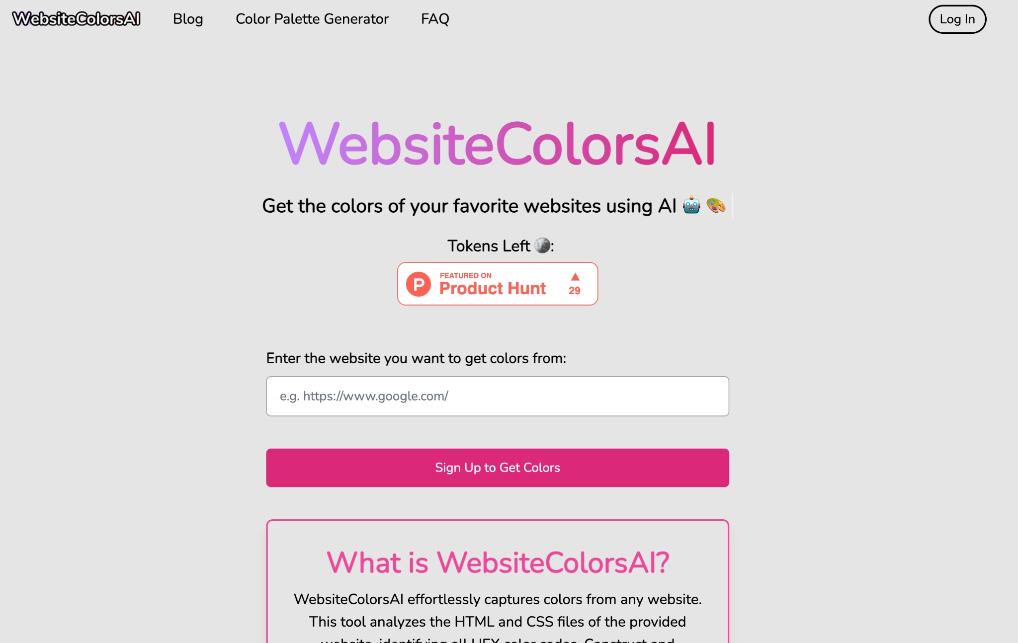 AI Color Generator WebsiteColorsAI