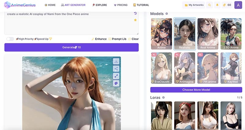 AI Cosplay Generator AnimeGenius