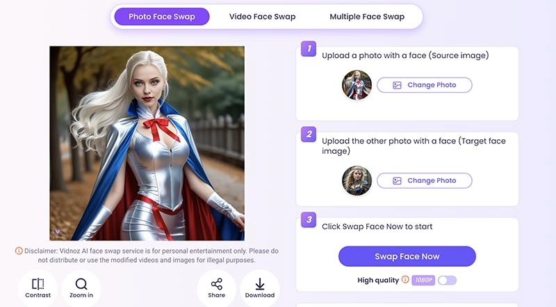 AI Cosplay Photo Face Swap