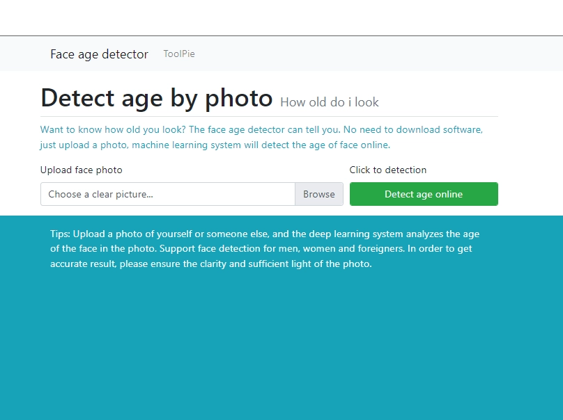 AI Face Age Guesser by ToolPie