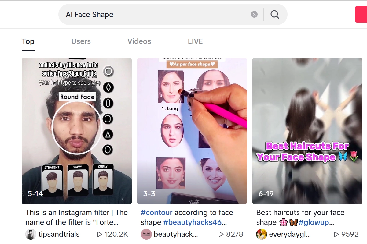 AI Face Shape Filter TikTok Start