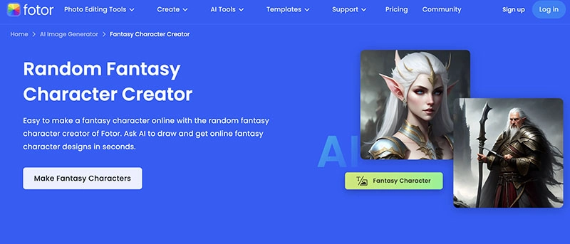 AI Fantasy Character Generator Fotor