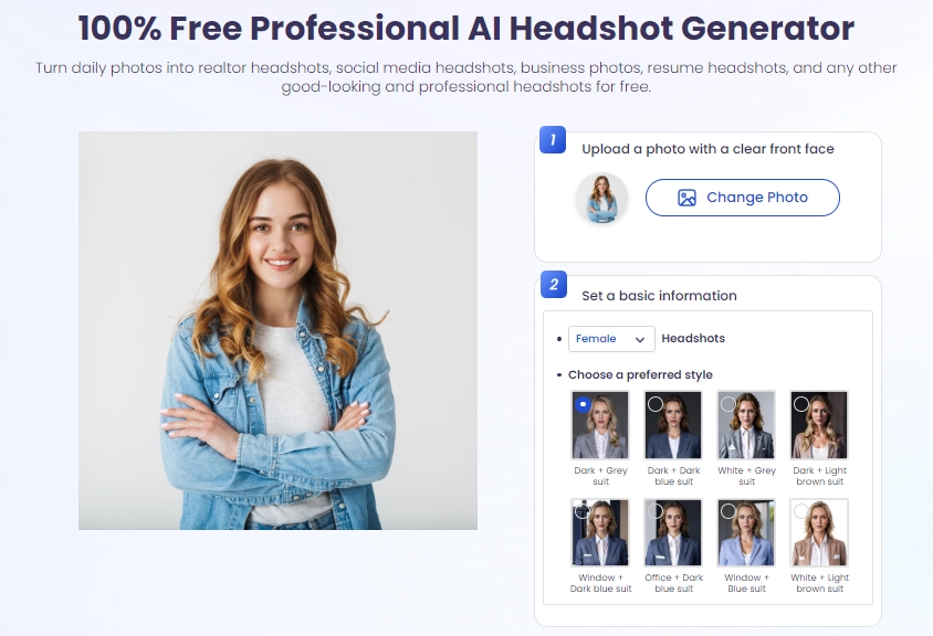 AI Female Headshot Avatar Creator