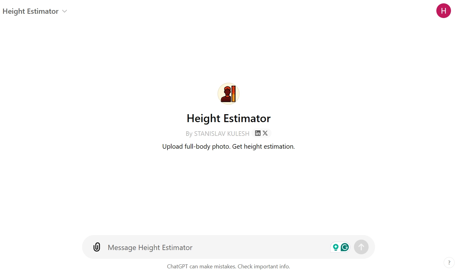 AI Height Calculator ChatGPT