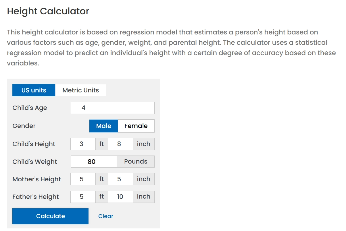 AI Height Calculator Height Comparison