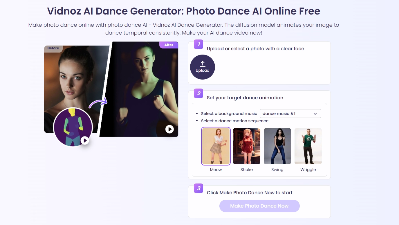 AI Height Calculator Vidnoz Dance Generator