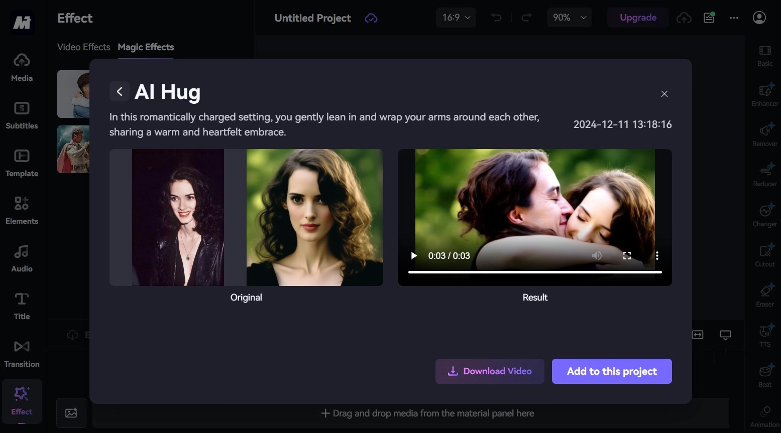 AI Hug Video Generator Free Media io