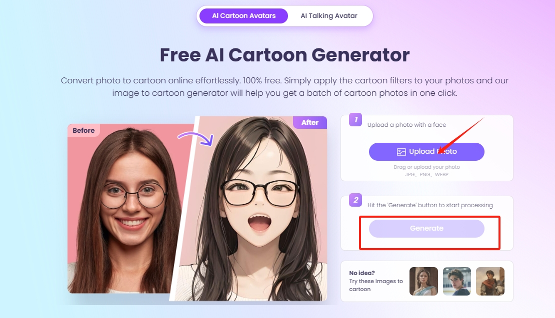 AI Mascot Generator Vidnoz Cartoon Generate