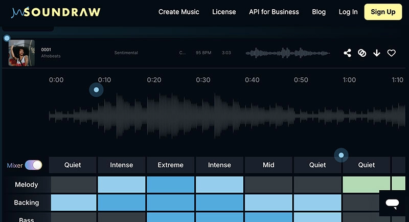 AI Music Generator with Vocals Soundraw Settings