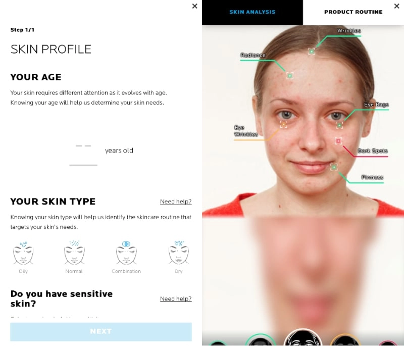 AI Skin Analysis Provided By Cosmetic Brand