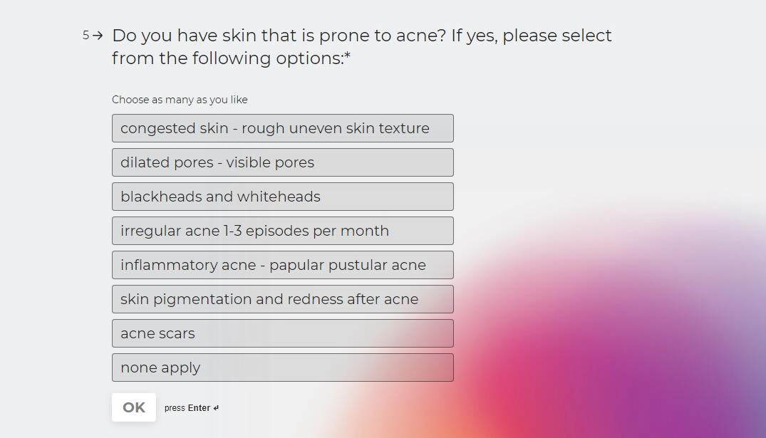 AI Skin Analysis with Detailed Quiz