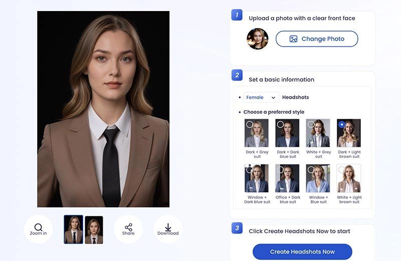 AI Tinder Photos Vidnoz AI Headshot Generator