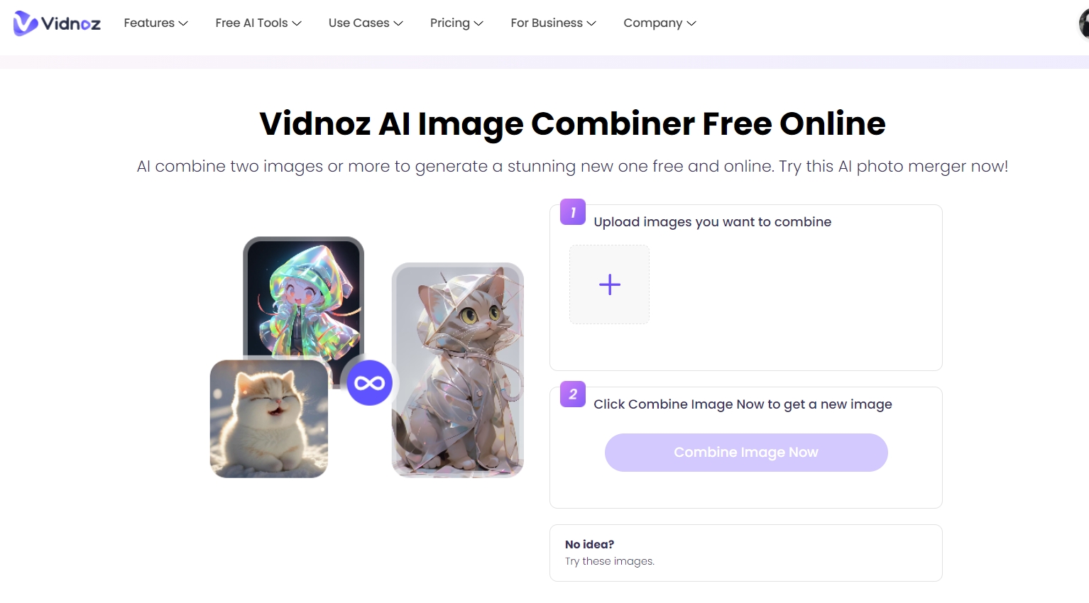 AI Transform Image Vidnoz Combiner