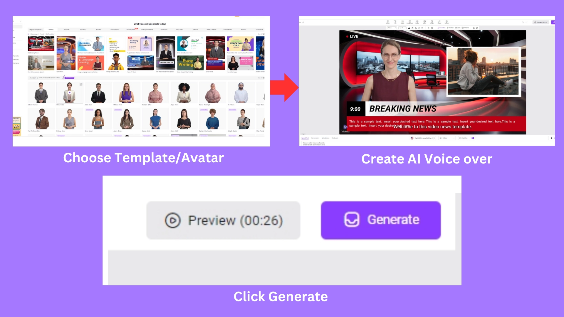 AI Transform Image Vidnoz Video Generate