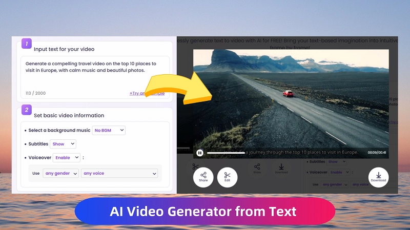 AI Video Generator from Text - Make Your Text Come Alive