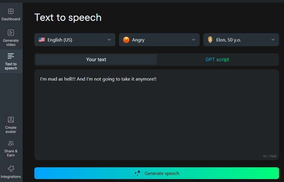 Angry Text to Speech Neiro AI