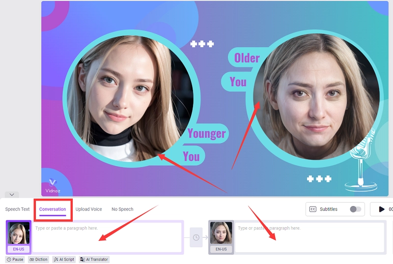 Apply Conversation Feature to Create Your Talking Faces Video