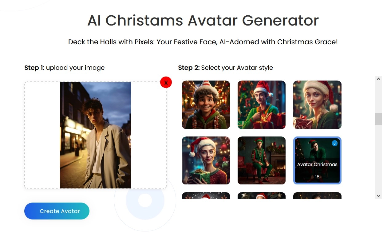 Appy Pie AI Christmas Avatar Generator