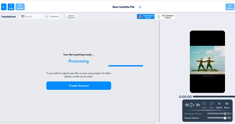 Audio Translation Process on Maestra