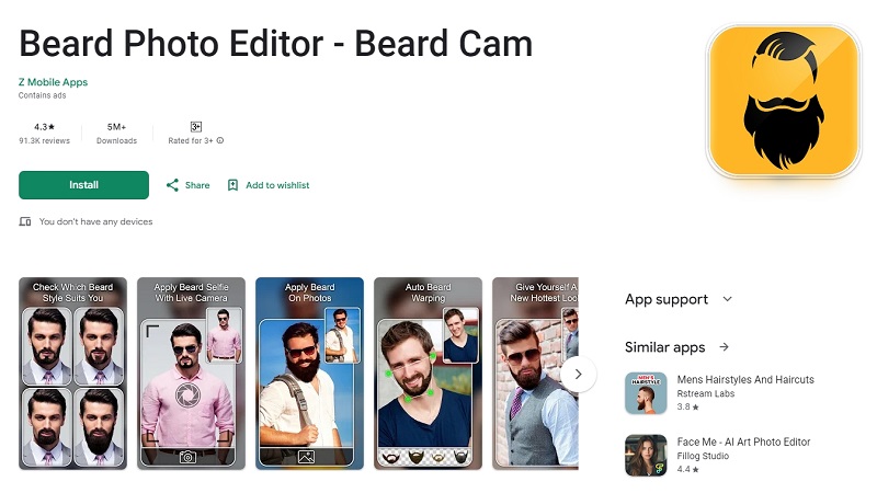 Beard Photo Editor for Goatee Filter