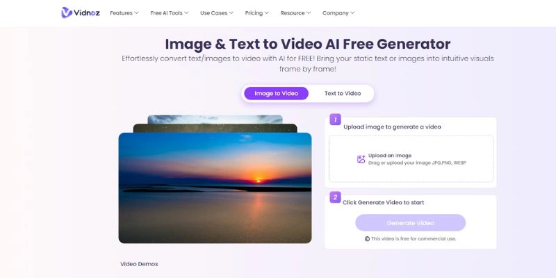 Best Online Image to Video Generator Vidnoz