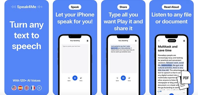Best Text to Audio Converter for iPhone Speak4Me