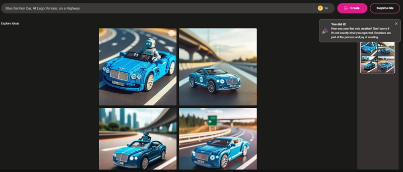 Bing Lego Car Image Generator