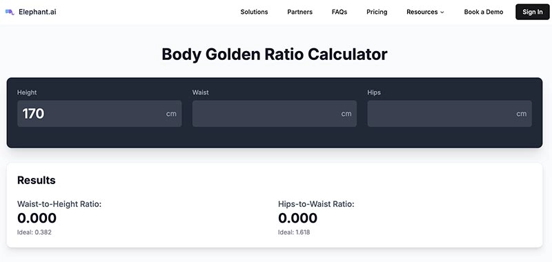 Body Golden Ratio Calculator Elephant AI