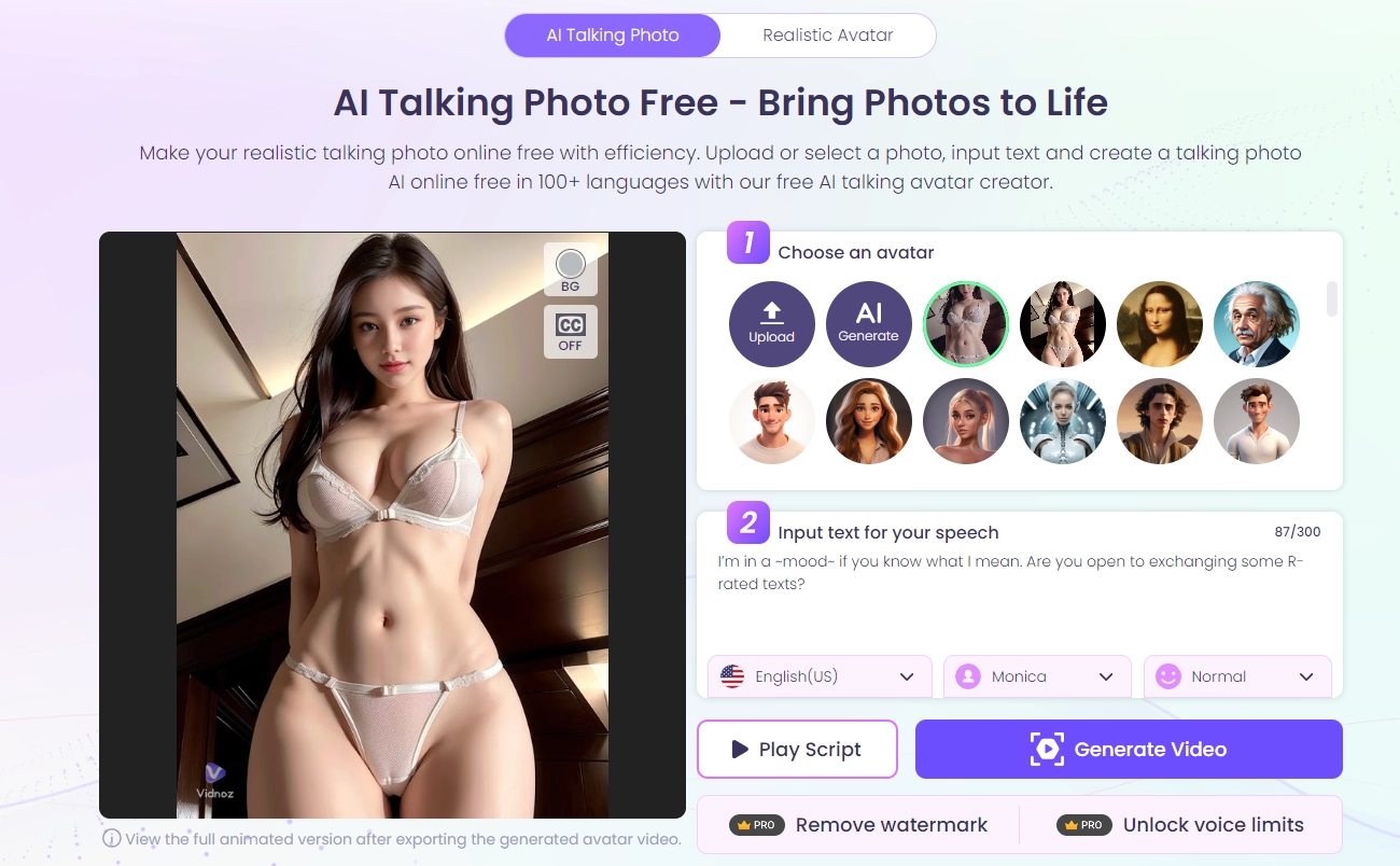 Bring AI Sex Chat to Life with Sexy Vivid Avatar