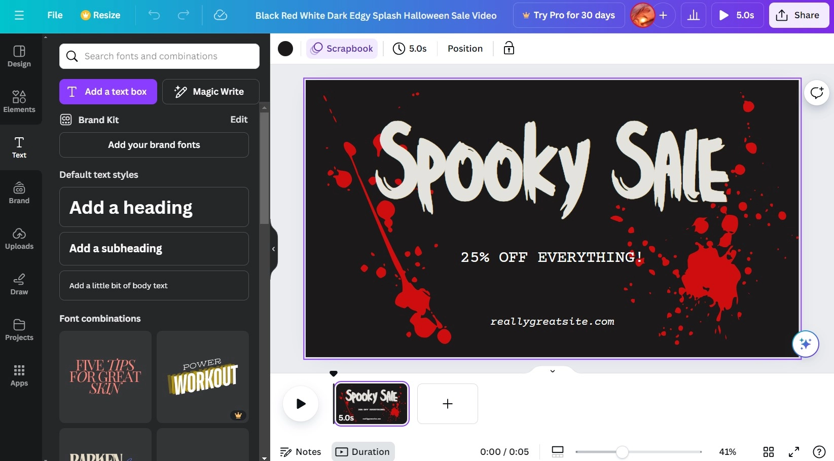 Canva Halloween Video Maker