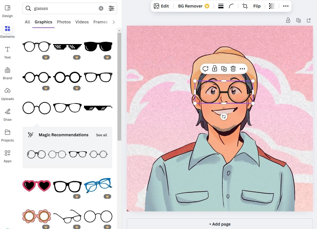 Canva Make Glasses Avatars With Glasses Elements