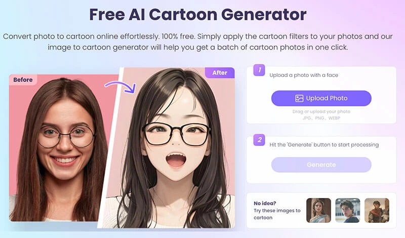 Cartoon Selfie Generator Vidnoz AI