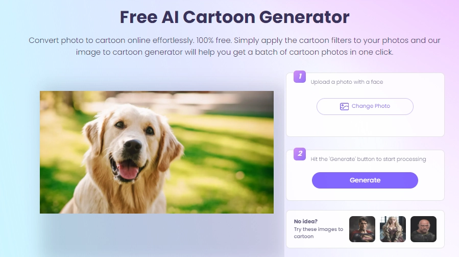 Cartoonize a Photo in AI Cartoon Generator