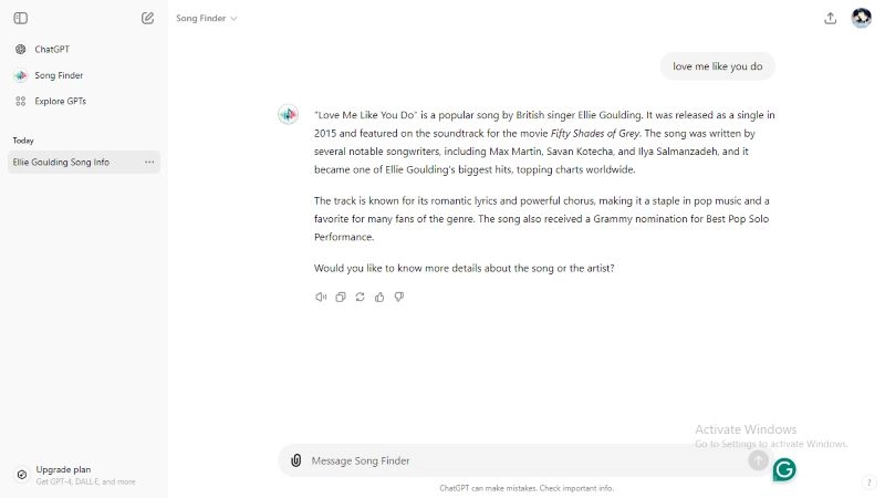 ChatGPT Song Finder Step2