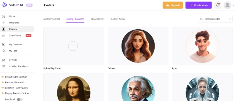 Choose AI eLearning Avatar with Vidnoz AI