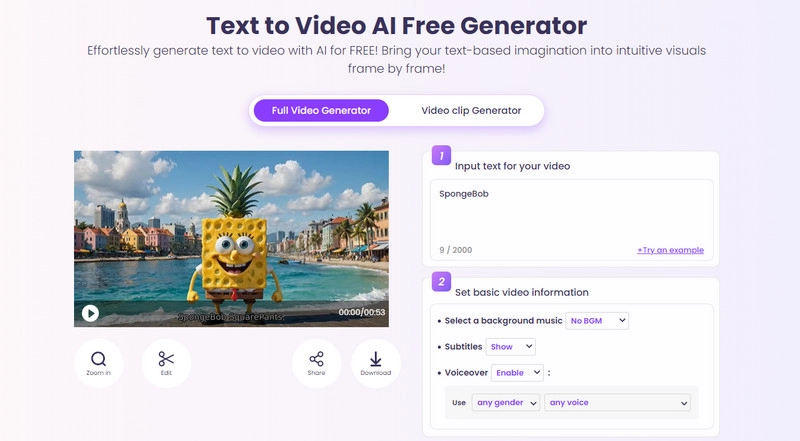 Convert Text to SpongeBob Video