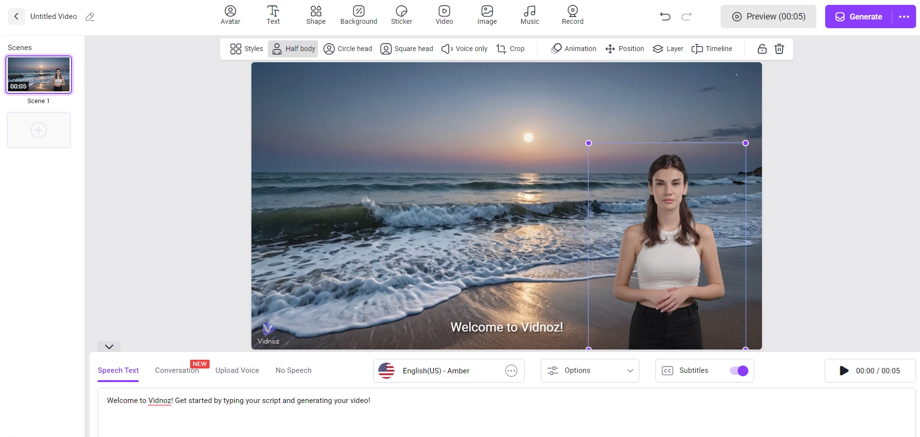 Create AI Video with Vidnoz AI