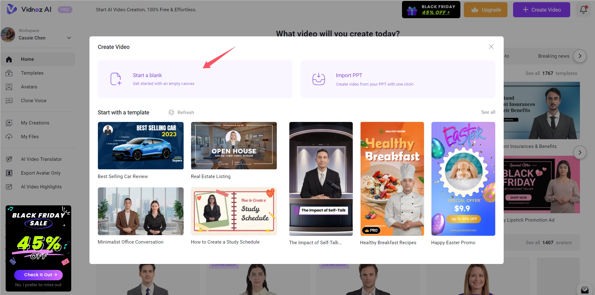 Create or Edit Video with Vidnoz AI