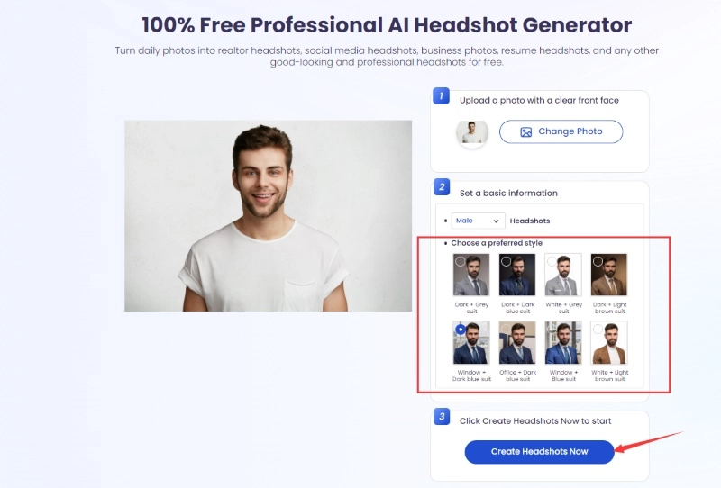 Create Professional Headshots via Vidnoz AI Headshot Generator