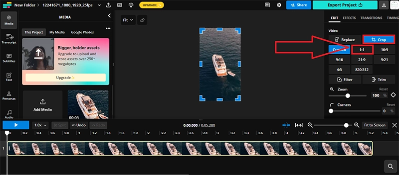 Crop Your Video to Desired Aspect Ratio